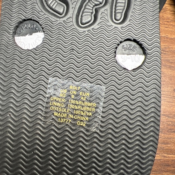 Polo Ralph Lauren Black/White Men's Bolt Flip Flops - Picture 7 of 13